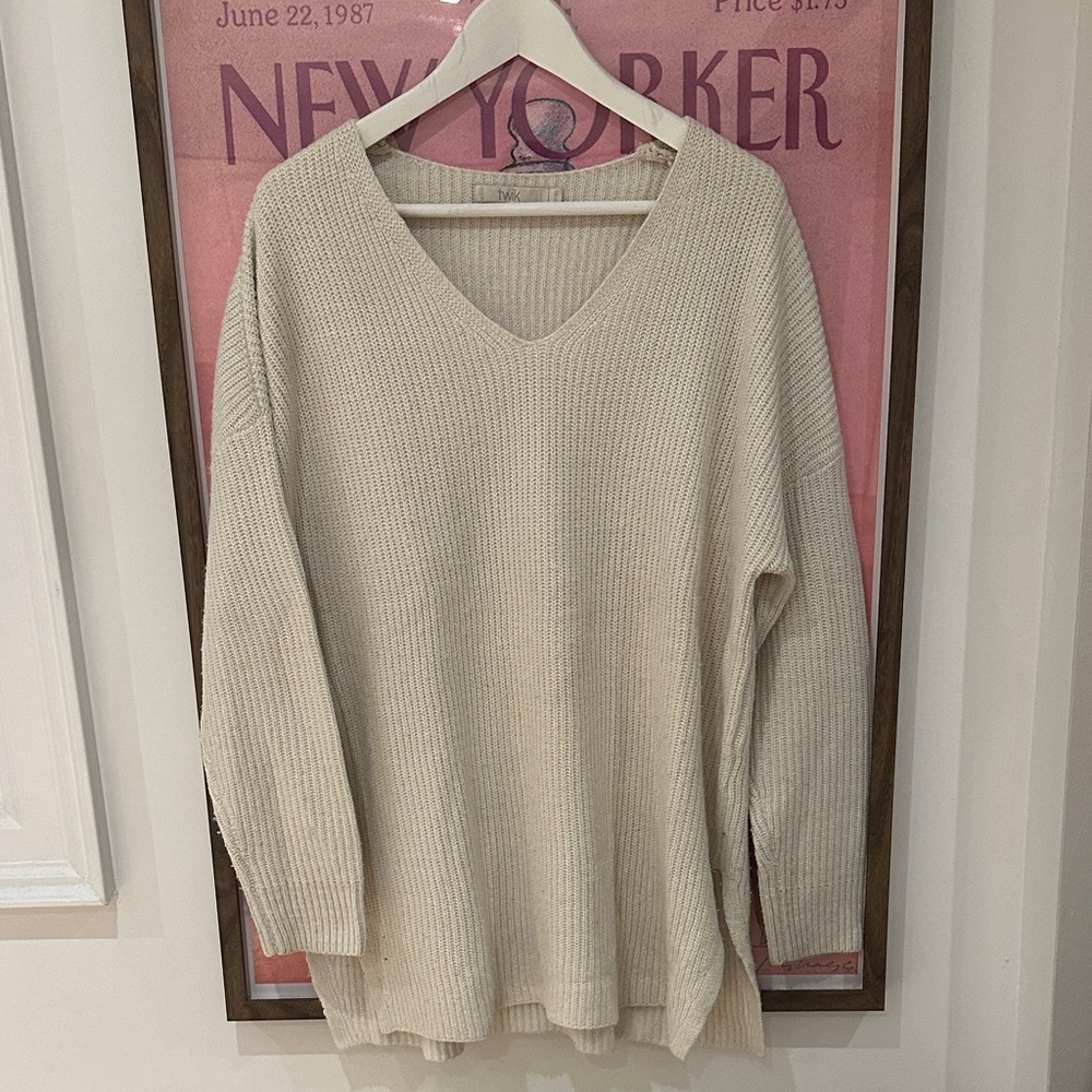 SIMONS VNECK LONG SWEATER